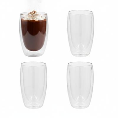 Chocolademelk glazen - 2x - dubbelwandig - 450 ml - D9 x H15 cm - warme chocomelk Chocolademelk glazen - 2x - dubbelwandig - 450 ml - D9 x H15 cm - warme chocomelk