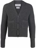 Thom Browne cardigan en cachemire à poches plaquées - Gris - thumbnail