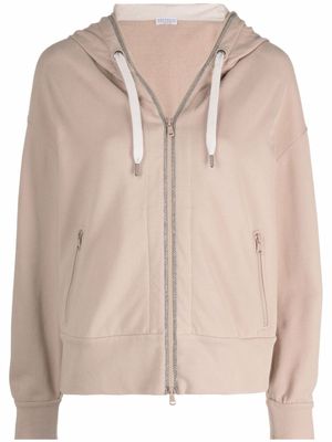 Brunello Cucinelli hoodie à chaine boule Monili - C7974 BEIGE