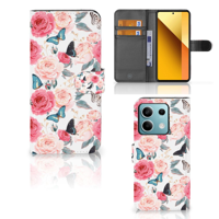 Xiaomi Redmi Note 13 5G Hoesje Butterfly Roses - thumbnail