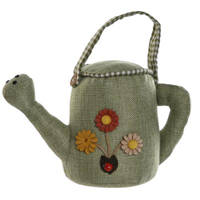 Deurstopper gieter - 1,5 kilo - groen - polyester - 26 x 13 x 25 cm