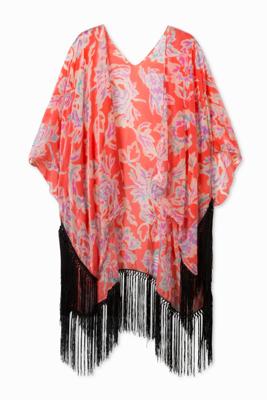 Poncho met franjes Zarzuela - RED - U