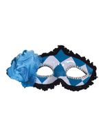 Oogmasker Oktoberfest Blauw/Wit - thumbnail