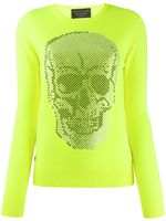 Philipp Plein pull à tête de mort strassée - Jaune