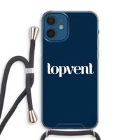 Topvent Navy: iPhone 12 Transparant Hoesje met koord