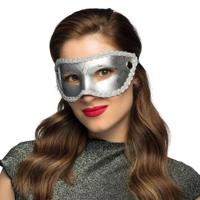 Venetiaans oogmasker - zilver - volwassenen - carnaval/gemaskerd bal - masker - verkleden