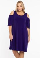 Yoek Jurk met cut out | Paars | Maat 42/44