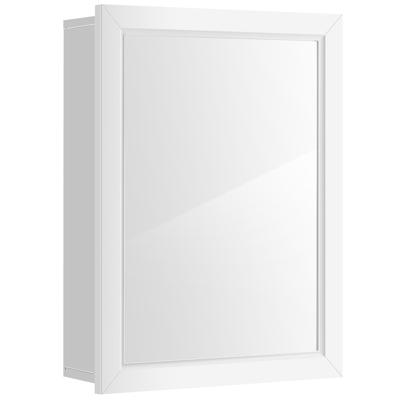 Badkamerkast Wandmontage Opbergkast met Spiegel 50 x 16 x 66 cm Wit