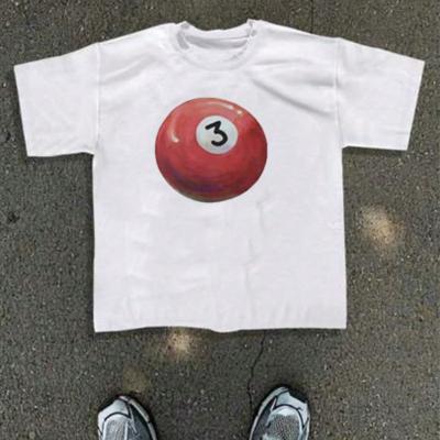 Bon&Bon Men's Billiards Graphic T-Shirt - Loose Fit Casual White Tee White / M