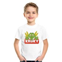 T-shirt wit voor kinderen met Kroky de krokodil - thumbnail