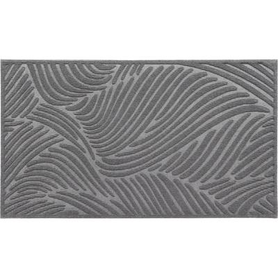 Luance Deurmat Vague - donkergrijs - rubber - rechthoek - 75 x 44 cm - schoonloopmat