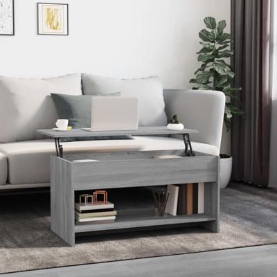 Salontafel 102x50x52,5 cm bewerkt hout grijs sonoma eikenkleur