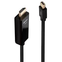 LINDY 36927 DisplayPort-kabel Mini-displayport / HDMI Adapterkabel Mini DisplayPort-stekker, HDMI-A-stekker 2.00 m Zwart