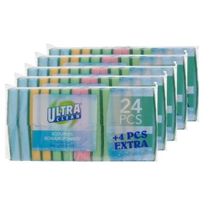 Schuursponsjes / schoonmaaksponsjes - 120x stuks - 8 x 5 cm - schoonmaken