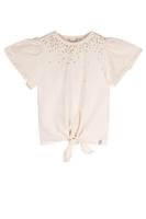 NoNo Zomer t-shirt meisjes Ivoor wit - gebreid - strass steentjes - Kate