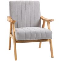 HOMCOM oorfauteuil, gestoffeerde stoel met armleuningen, fauteuil, fauteuil