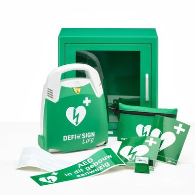 DefiSign Life AED + binnenkast-Groen-Halfautomaat-NL/ENG/FR