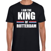 Koningsdag t-shirt I am the King of Rotterdam zwart voor heren - thumbnail