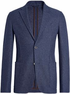 Zegna blazer à simple boutonnage - Bleu