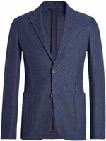 Zegna blazer à simple boutonnage - Bleu - thumbnail