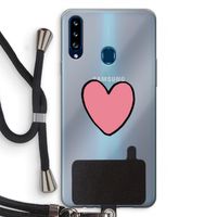 Hartje: Samsung Galaxy A20s Transparant Hoesje met koord