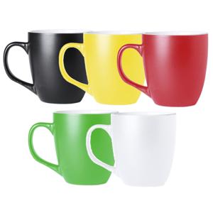 Koffie mokken/bekers Artista - 5x - keramiek - met oor - multi kleuren - 440 ml - stijlvolle vorm