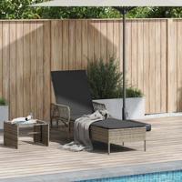 Ligstoel Grijs en Donkergrijs 55 x 200 x 92 cm poly rattan