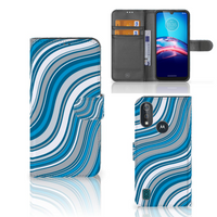 Bookcase Moto E6s Telefoon Hoesje Waves Blue - thumbnail