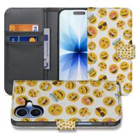 Book Case iPhone 17 Meerkleurig Emoji Volledige Bescherming