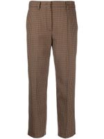 Prada pantalon en laine à motif pied-de-poule - Marron