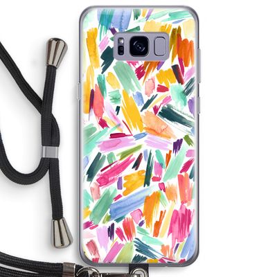 Watercolor Brushstrokes: Samsung Galaxy S8 Plus Transparant Hoesje met koord