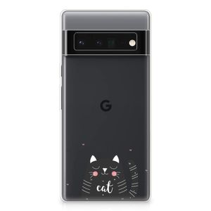 Google Pixel 6 Pro Telefoonhoesje met Naam Cat Good Day