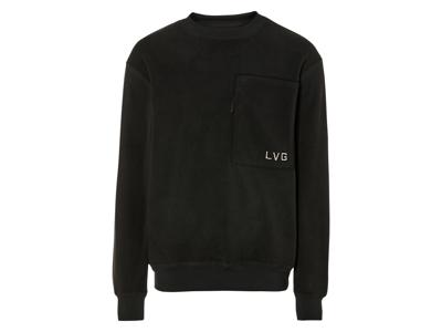 LIVERGY Heren fleece sweater (L, Zwart)