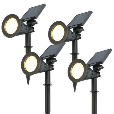 HOFTRONIC™ 4x Solar LED Tuinspot Bend PIR met bewegingssensor 3000K warm wit Prikspot