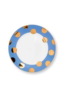 Pip Studio Set/2 Borden Dot Delight Lichtblauw/Goud 23cm