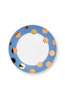 Pip Studio Set/2 Borden Dot Delight Lichtblauw/Goud 23cm Pip Studio Set/2 Borden Dot Delight Lichtblauw/Goud 23cm