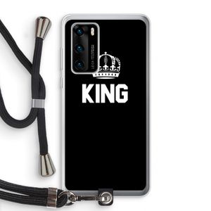 King zwart: Huawei P40 Transparant Hoesje met koord