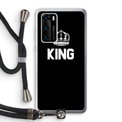 King zwart: Huawei P40 Transparant Hoesje met koord