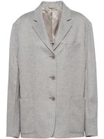 Prada blazer en cachemire à simple boutonnage - Gris