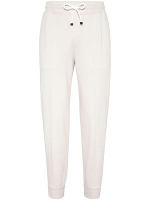 Brunello Cucinelli pantalon fuselé à lien de resserrage - Blanc