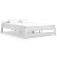 Bedframe massief grenenhout wit 160x200 cm