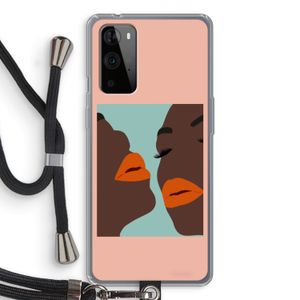 Orange lips: OnePlus 9 Pro Transparant Hoesje met koord