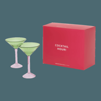 Martini cocktailglas, set van 2, in cadeauverpakking