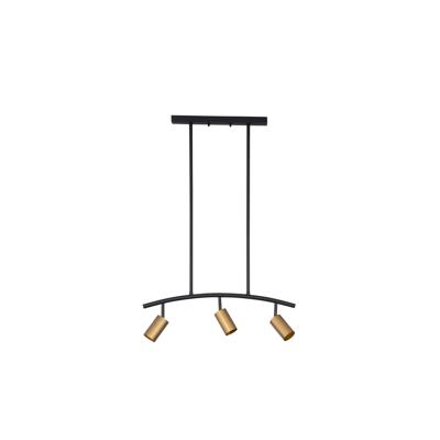 Lyora HanglampPogno 3-lichts zwart met goud rond - 9111456