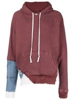 Greg Lauren hoodie à design patchwork - Rouge