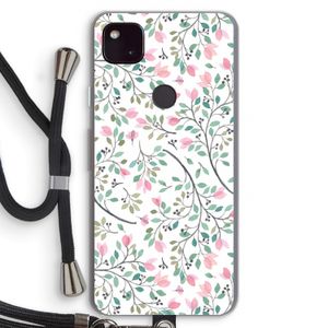 Sierlijke bloemen: Pixel 4a 5G Transparant Hoesje met koord