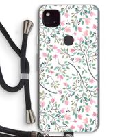 Sierlijke bloemen: Pixel 4a 5G Transparant Hoesje met koord