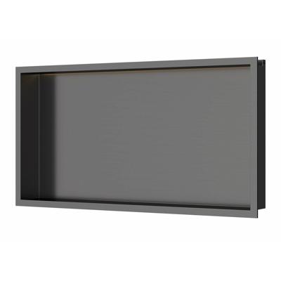 Inbouwnis Luca Sanitair 60x30x6,5 cm RVS Gunmetal PVD+ LED verlichting Luca Sanitair