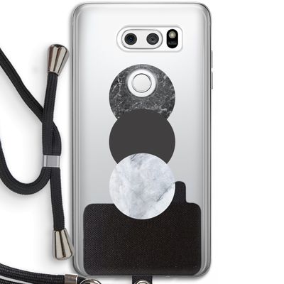 Marmeren cirkels: LG V30 Transparant Hoesje met koord