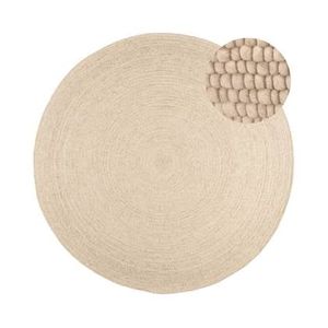 by fonQ Dots Wollen Vloerkleed Ø 200 cm  - Beige